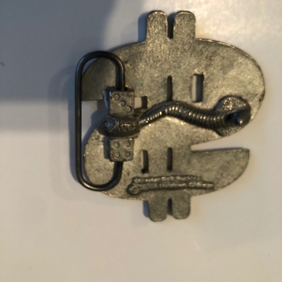 Ching Ching- green sparkle Mobtown belt buckle- vintage 2000 belt buckle, used. - Picture 4 of 5